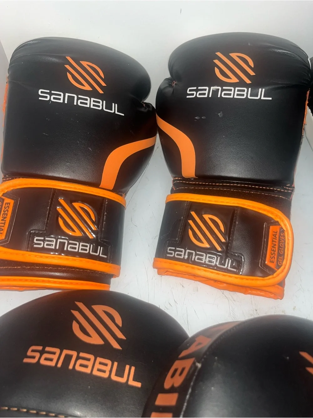 Adult Black and Orange Training Gloves and Mitts Set